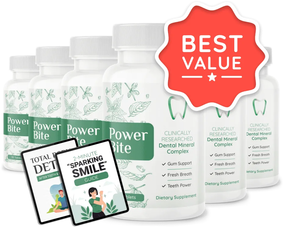 PowerBite 6 bottle pack — best value oral health supplement offer